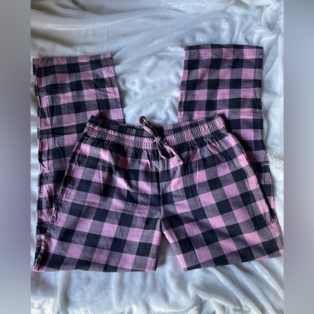 Pink and Black Plaid Pajama Pants